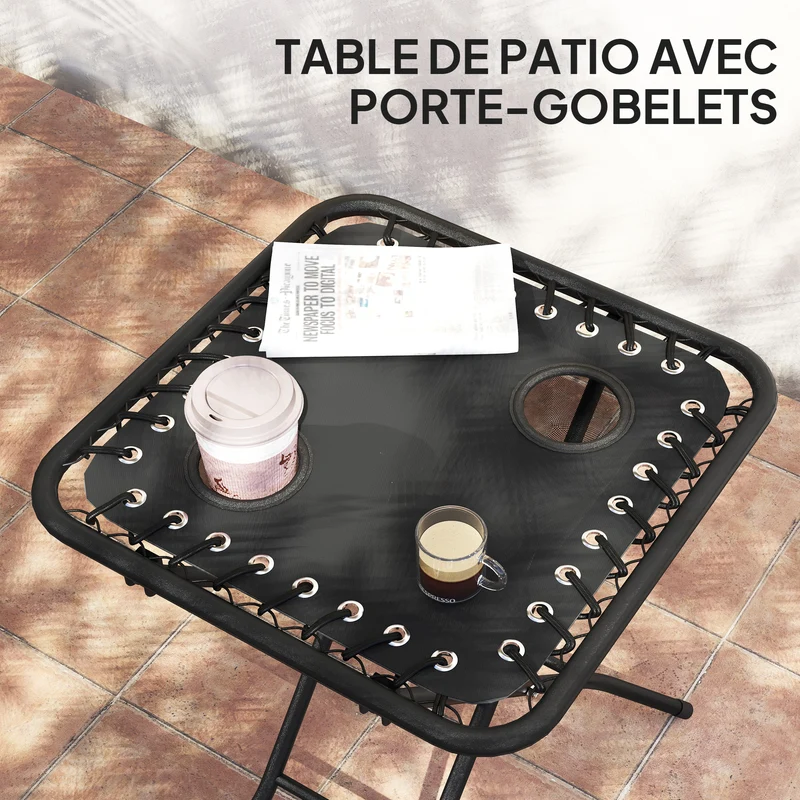 Lot de 2 chaises longues jardin pliables 160 x 65 x 77 cm 5 positions appuie-tête amovible moderne en textilène noir 21_0005306