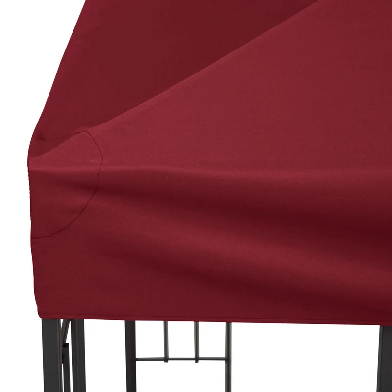 Toit de rechange pour pavillon 3 x 3 m imperméable style jardin contemporain festif pratique en polyester rouge vineux 21_0004738