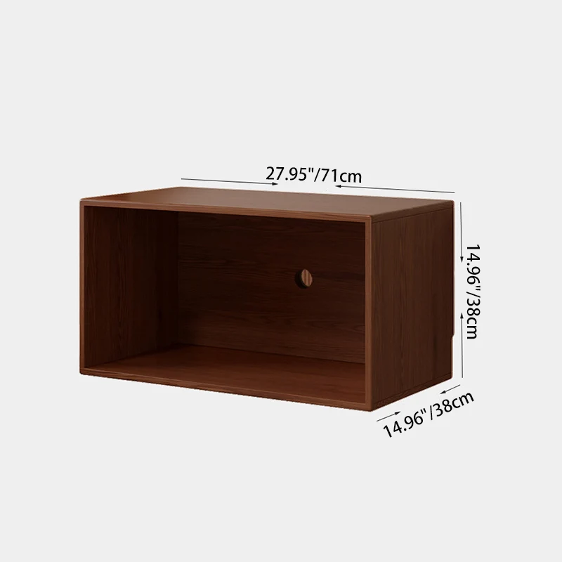Traditional Vintage Plywood Rubber Wood Glass Rattan Rectangular Storage Cabinet 1-Tier For Living Room