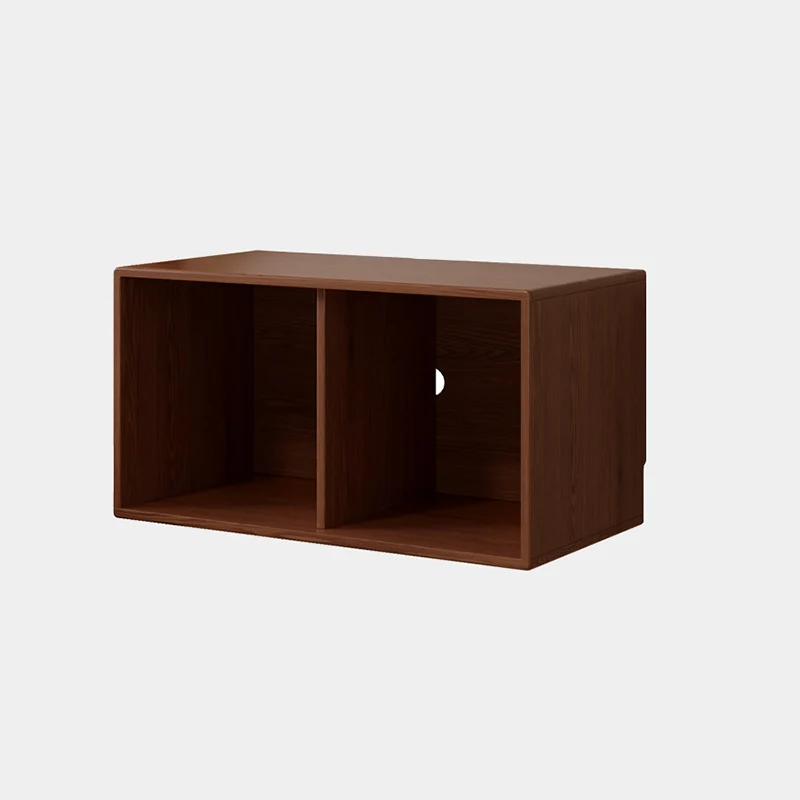 Traditional Vintage Plywood Rubber Wood Glass Rattan Rectangular Storage Cabinet 1-Tier For Living Room