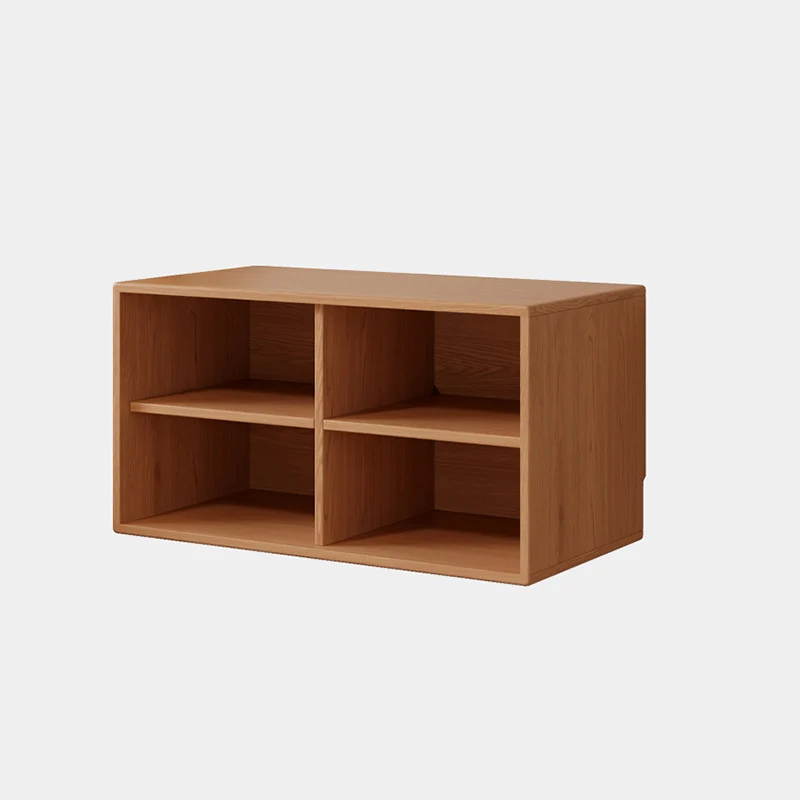 Traditional Vintage Plywood Rubber Wood Glass Rattan Rectangular Storage Cabinet 1-Tier For Living Room