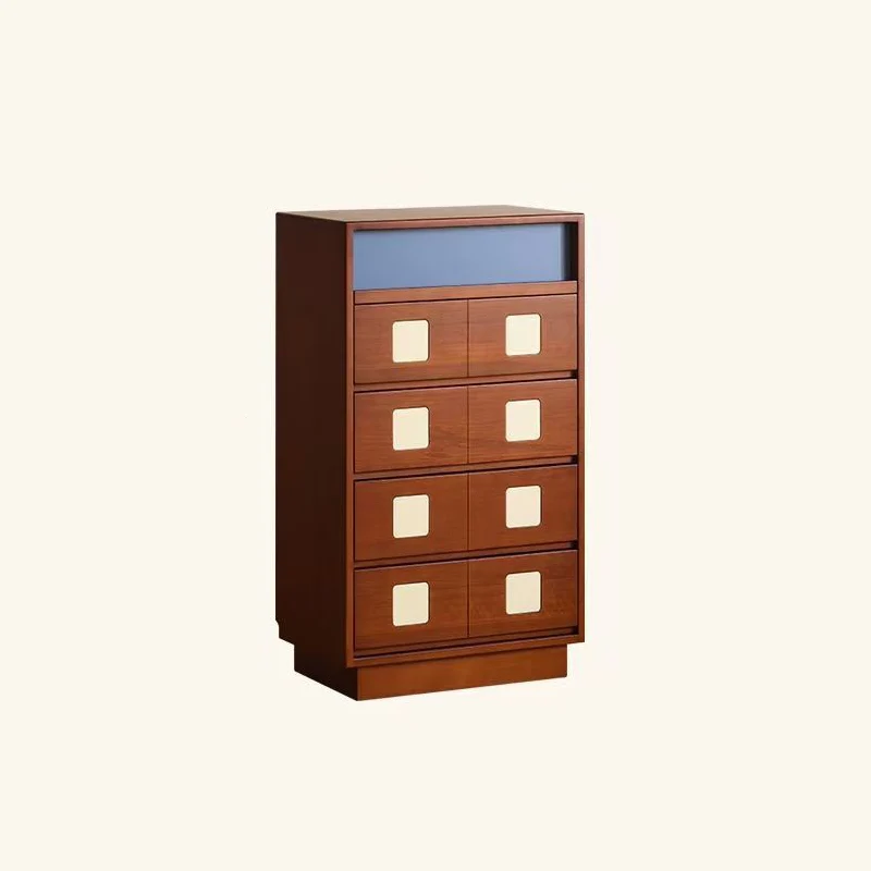 Traditional French Boxwood Plywood Rectangular Square Storage Cabinet 5/6-Drawer For Living Room