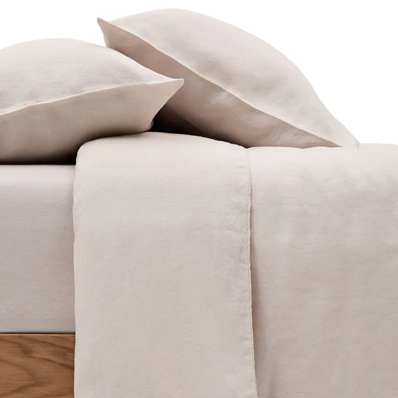 Simmel grey linen blend duvet and pillow cover set for 150 cm bed