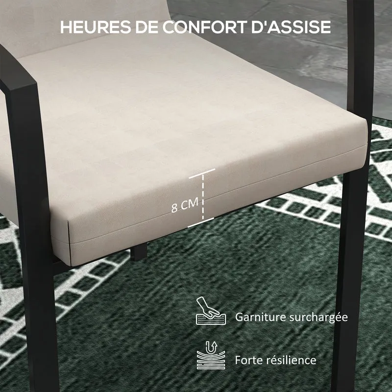 Lot de 2 coussins d'extérieur pour siège à dossier 112 x 51 x 8 cm attaches et rembourrés style épuré en polyester beige 21_0005192