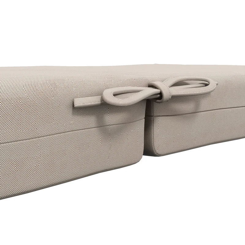 Lot de 2 coussins d'extérieur pour siège à dossier 112 x 51 x 8 cm attaches et rembourrés style épuré en polyester beige 21_0005192