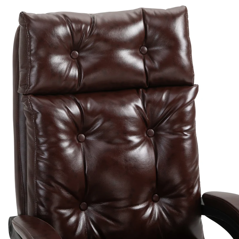 Fauteuil de bureau ergonomique 70 x 72 x 121 cm dossier inclinable repose-pieds rétractable moderne design en PU marron 21_0006165