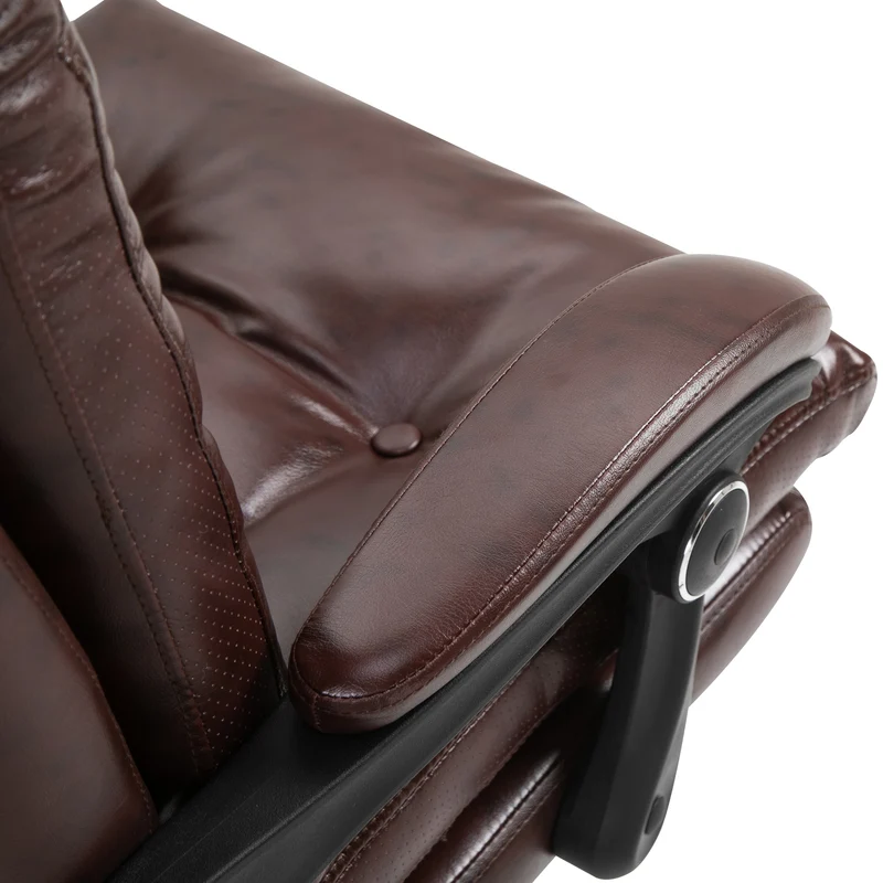 Fauteuil de bureau ergonomique 70 x 72 x 121 cm dossier inclinable repose-pieds rétractable moderne design en PU marron 21_0006165