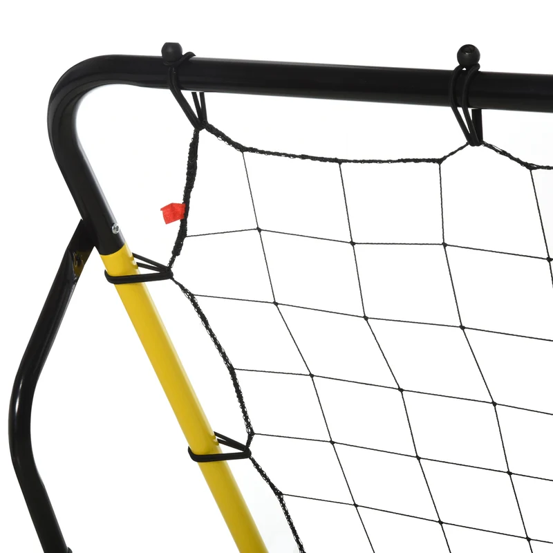 But de football rebond entraînement 184 x 63 x 123 cm récupère ballons réglable 60-90° moderne design en plastique jaune 21_0006625