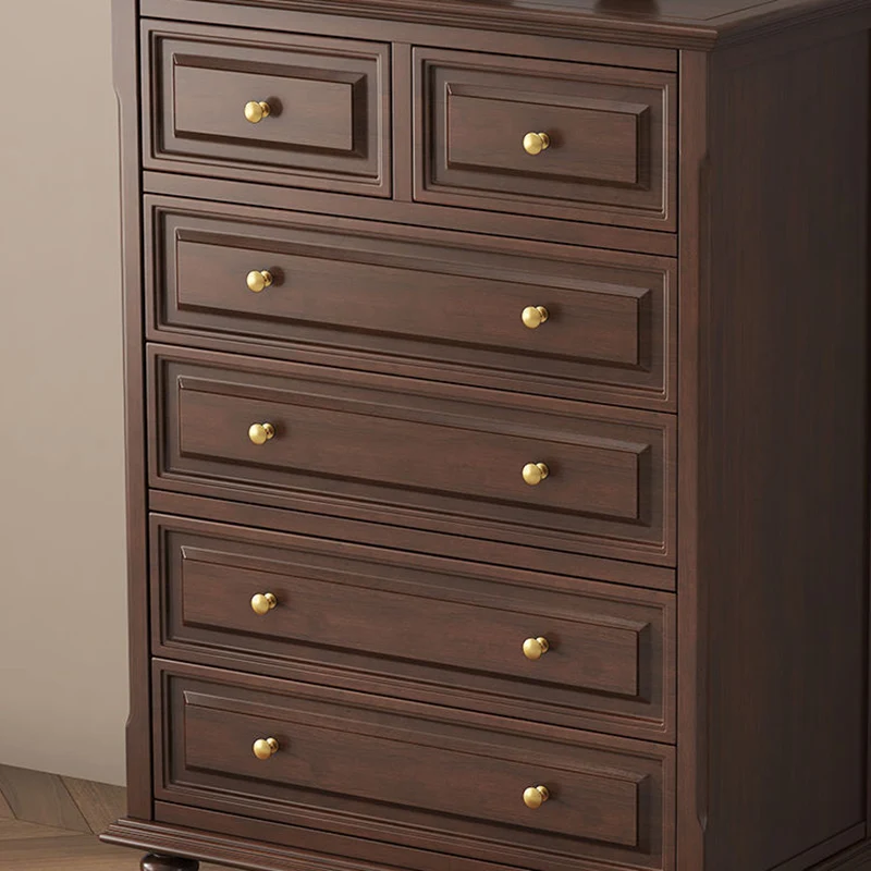 Traditional French Plywood Cherry Wood Pine Wood Rectangular Storage Cabinet With 4/5/6 Drawers For Living Room