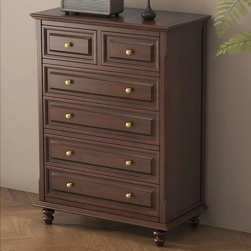 Traditional French Plywood Cherry Wood Pine Wood Rectangular Storage Cabinet With 4/5/6 Drawers For Living Room