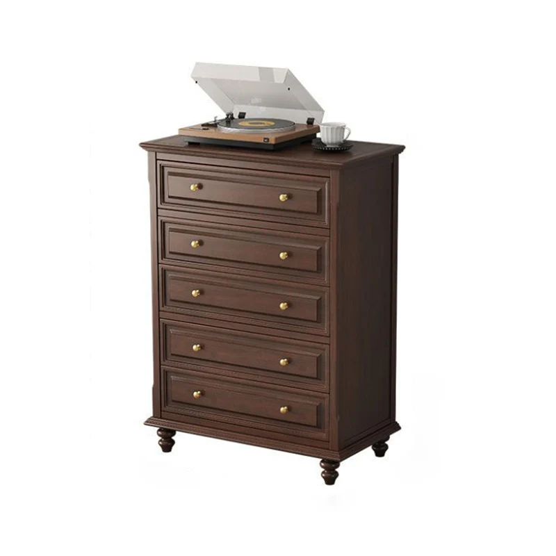 Traditional French Plywood Cherry Wood Pine Wood Rectangular Storage Cabinet With 4/5/6 Drawers For Living Room