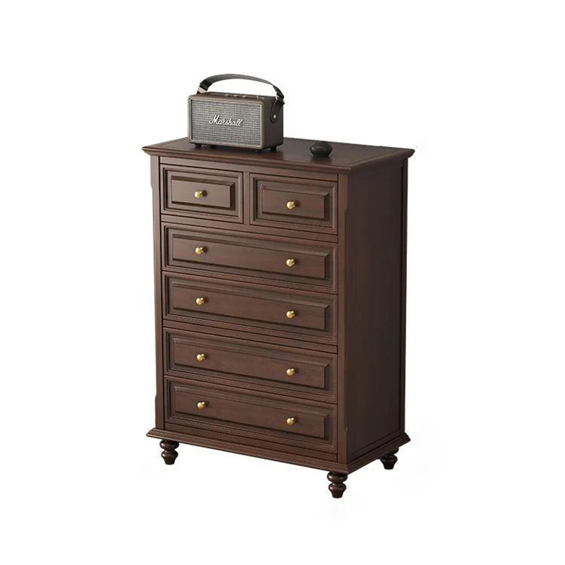 Traditional French Plywood Cherry Wood Pine Wood Rectangular Storage Cabinet With 4/5/6 Drawers For Living Room