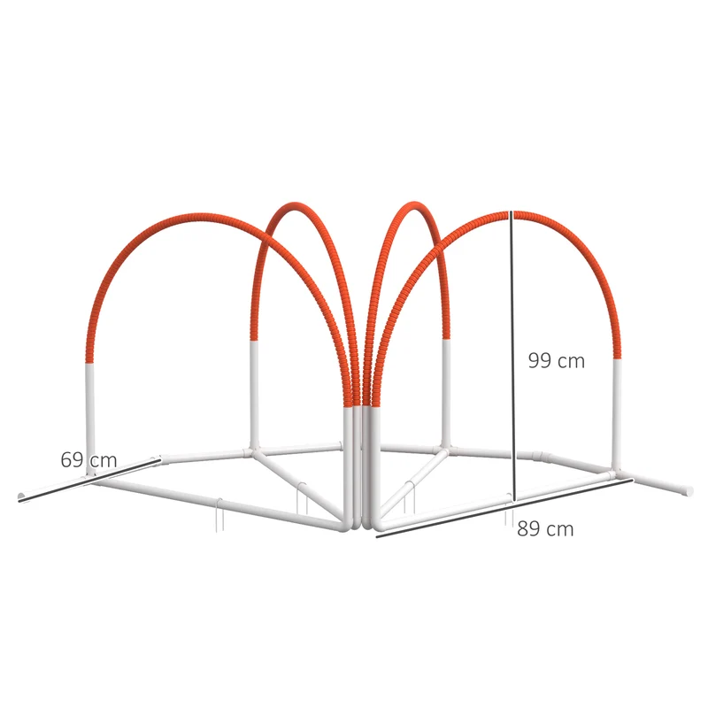 Lot de 4 ensemble d'agilité pour chien 89 x 69 x 99 cm sac transport montage rapide tendance jardin en plastique orange 21_0007519