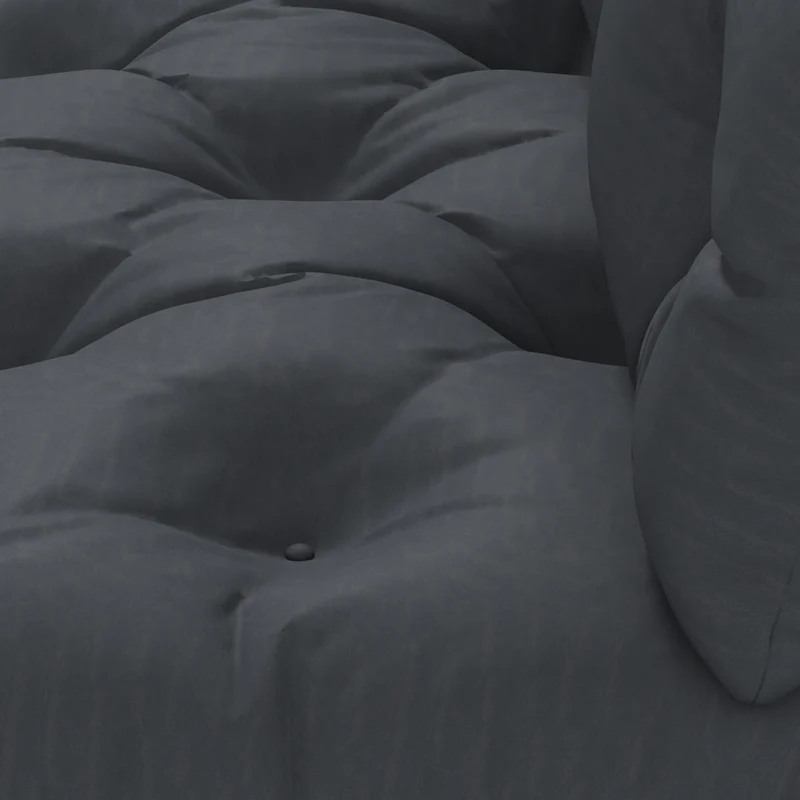 Lot de 2 coussins pour banquette extérieur 120 x 60 x 15 cm et 120 x 40 x 15 cm confort moderne en polyester anthracite 21_0005214