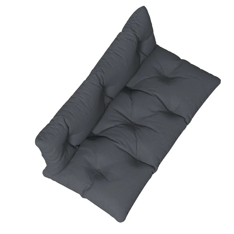 Lot de 2 coussins pour banquette extérieur 120 x 60 x 15 cm et 120 x 40 x 15 cm confort moderne en polyester anthracite 21_0005214