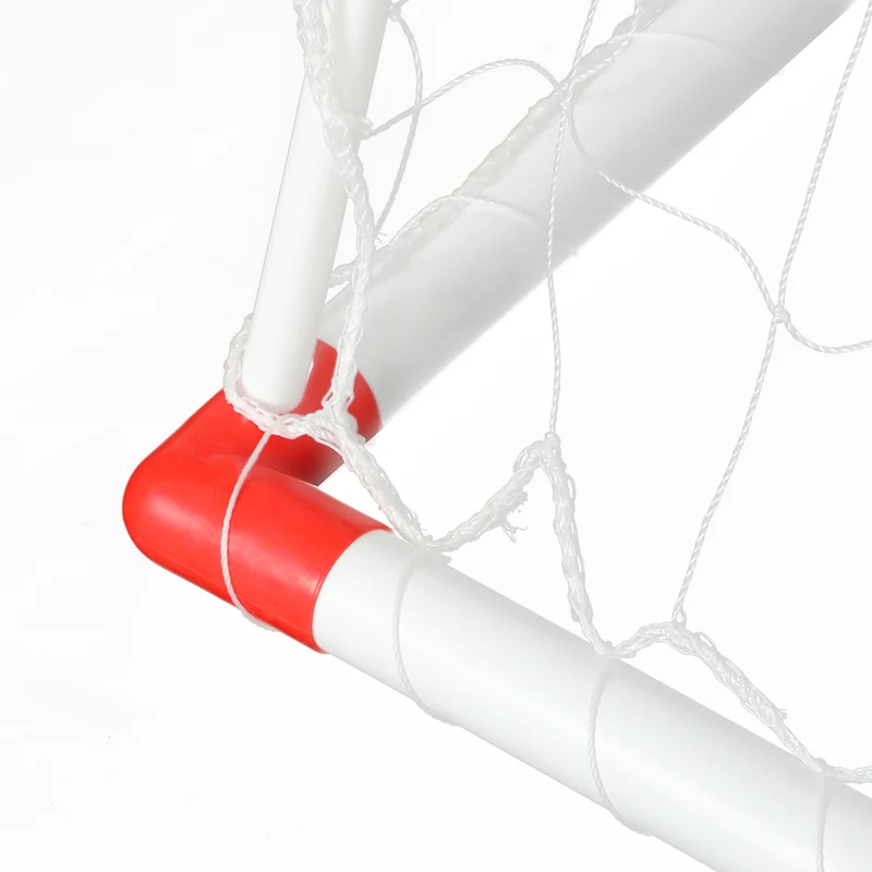 Cage de handball enfant jardin 116 x 48 x 76 cm avec ballon et pompe montage rapide moderne tendance en plastique blanc 21_0006632