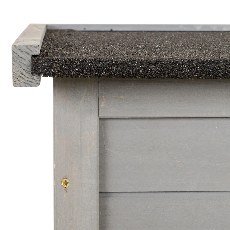 Armoire de jardin pour outils portes persiennes 87 x 46,5 x 96,5 cm étagère toit bitumé style rustique en bois gris 21_0004129