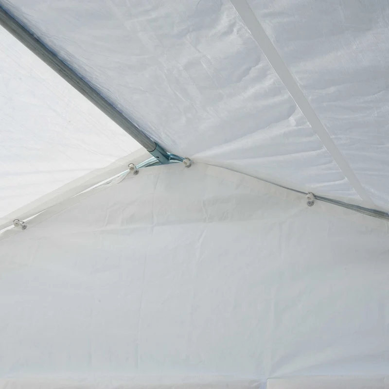Tente tonnelle de réception 7.98 x 3.92 x 2.8 m imperméable anti uv montage rapide contemporain jardin en acier blanc 21_0004725