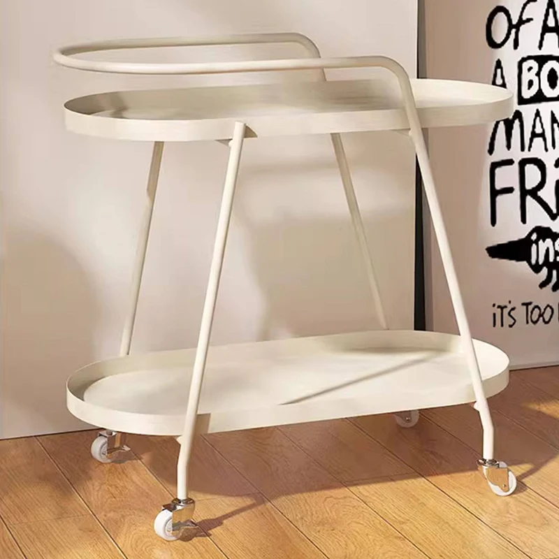 Contemporary Industrial Iron Elliptical Indoor Movable Flower Storage Shelf 2-Tier For Living Room & Balcony
