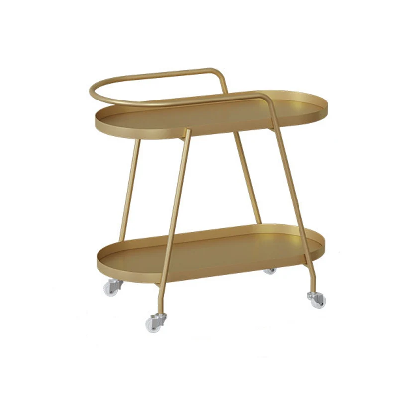 Contemporary Industrial Iron Elliptical Indoor Movable Flower Storage Shelf 2-Tier For Living Room & Balcony