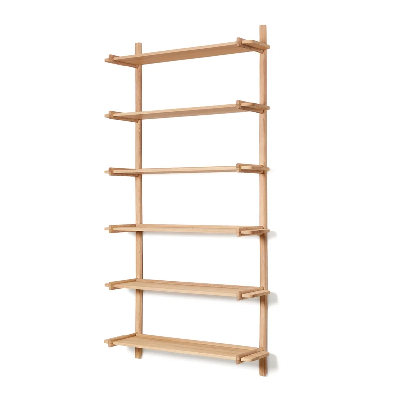 Sitra modular shelf, 6 solid oak wood shelves in a natural finish, 110 cm, FSC Mix Credit
