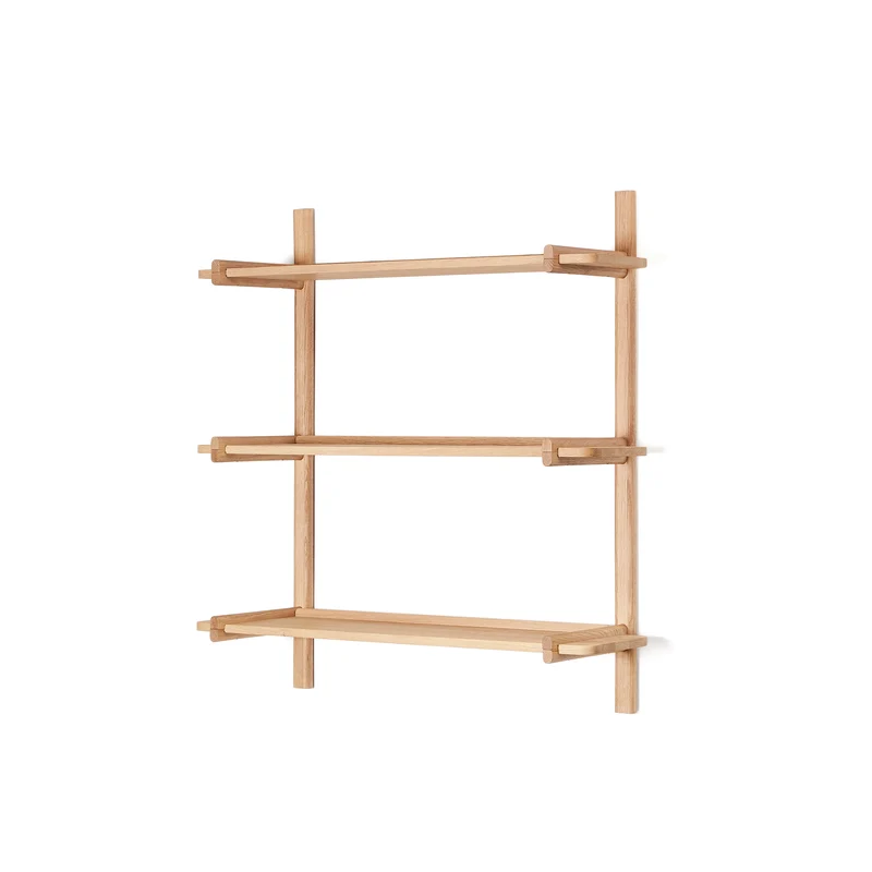 Sitra modular shelf, 3 solid oak wood shelves in a natural finish, 90 cm, FSC Mix Credit