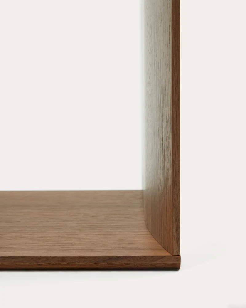 Litto set of 6 modular shelving units in walnut wood veneer, 168 x 114 cm