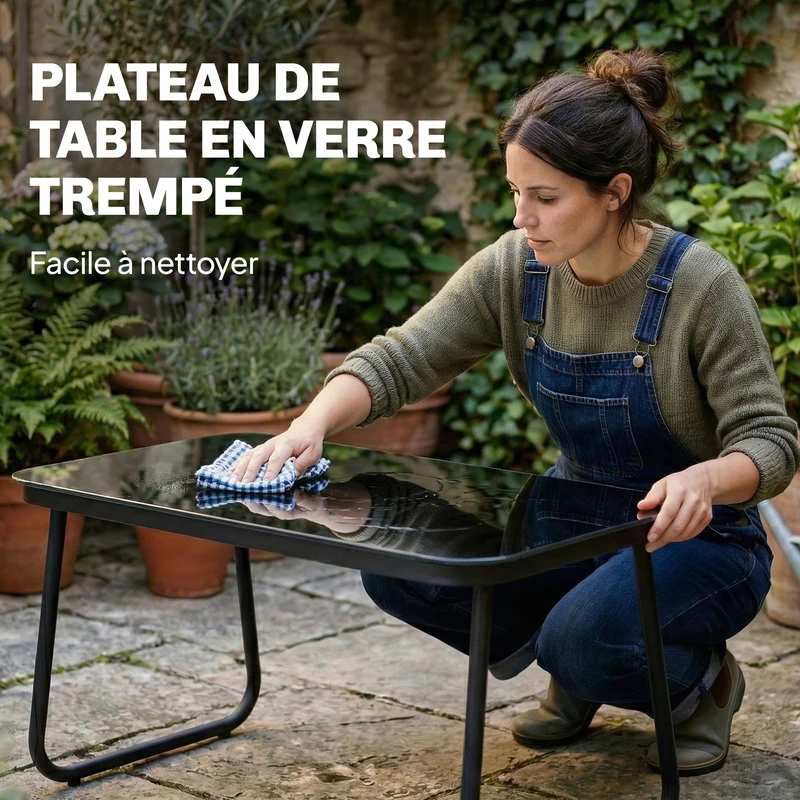 Lot de 4 salon de jardin canapé 112 x 73 x 74 cm assise respirante 550 g patins réglables moderne en acier gris foncé 21_0005376