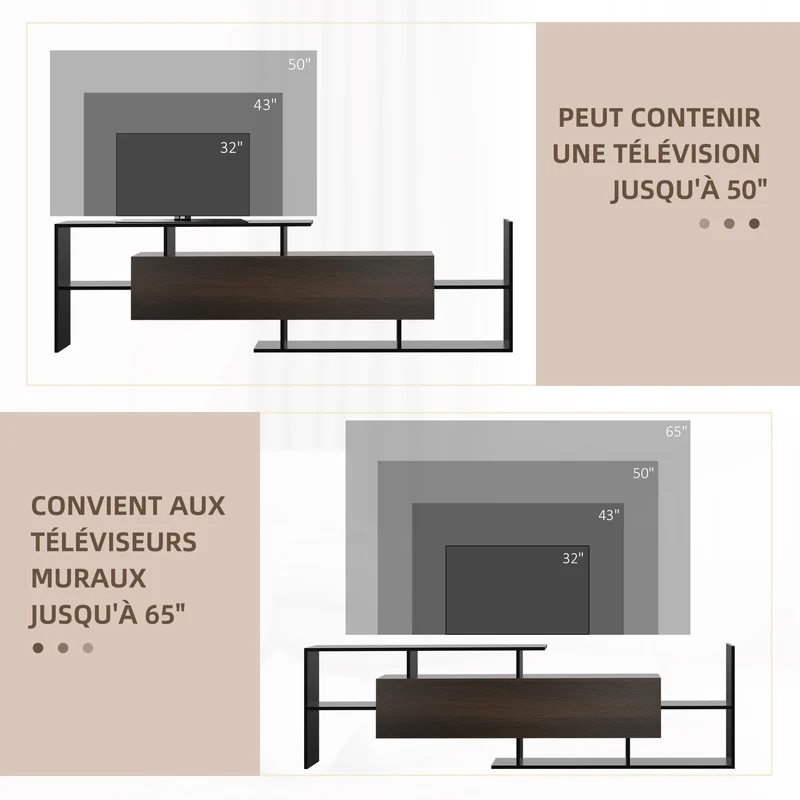 Ensemble meuble tv banc avec étagère murale 153,6 x 25 x 42 cm rangement design moderne en panneau de particules noir 21_0003075