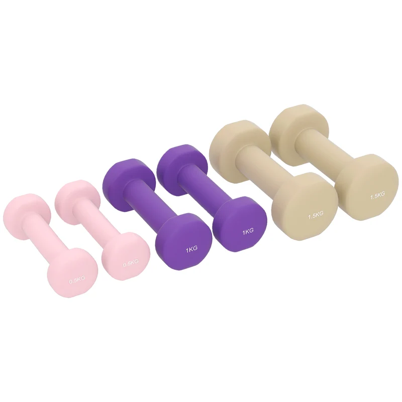 Ensemble d'haltères courts pour musculation 43 x 18 x 7,5 cm prise ergonomique anti-roulement moderne épuré en PU rose 21_0006794