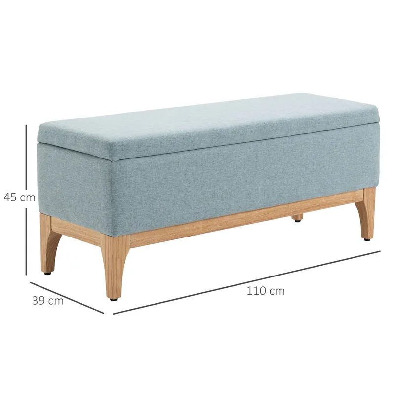Banc de rangement bout de lit 110 x 39 x 45 cm assise rembourrée rangement spacieux scandinave en polyester vert clair 21_0002850