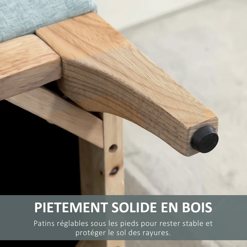 Banc de rangement bout de lit 110 x 39 x 45 cm assise rembourrée rangement spacieux scandinave en polyester vert clair 21_0002850