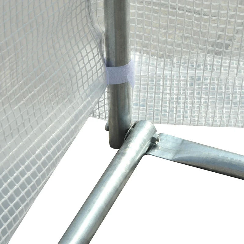 Serre de jardin tunnel 6 x 3 x 2 m surface 18 m² protection intempéries aération réglable moderne en polyéthylène blanc 21_0004065