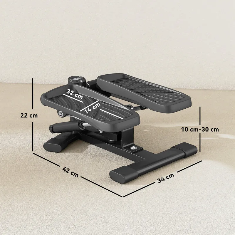 Mini stepper 2 en 1 torsion et montée compacte 42 x 34 x 22 cm tonification jambes taille moderne écran lcd en abs noir 21_0006733