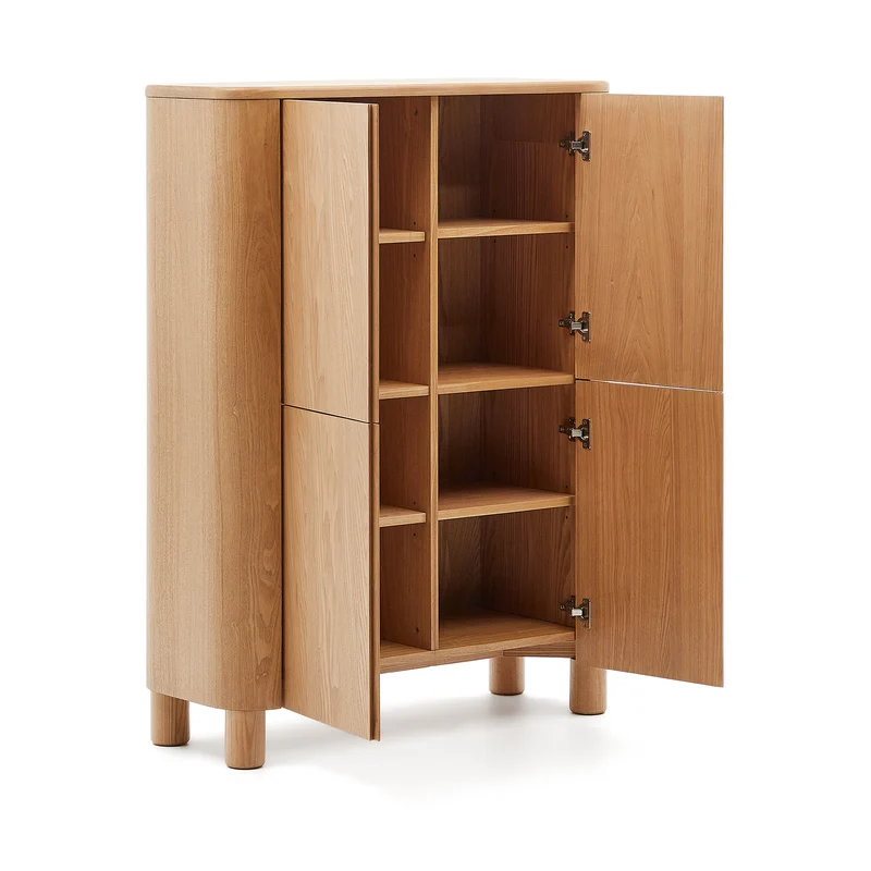 Salaya tall sideboard in ash plywood FSC Mix Credit, 100 x 134 cm