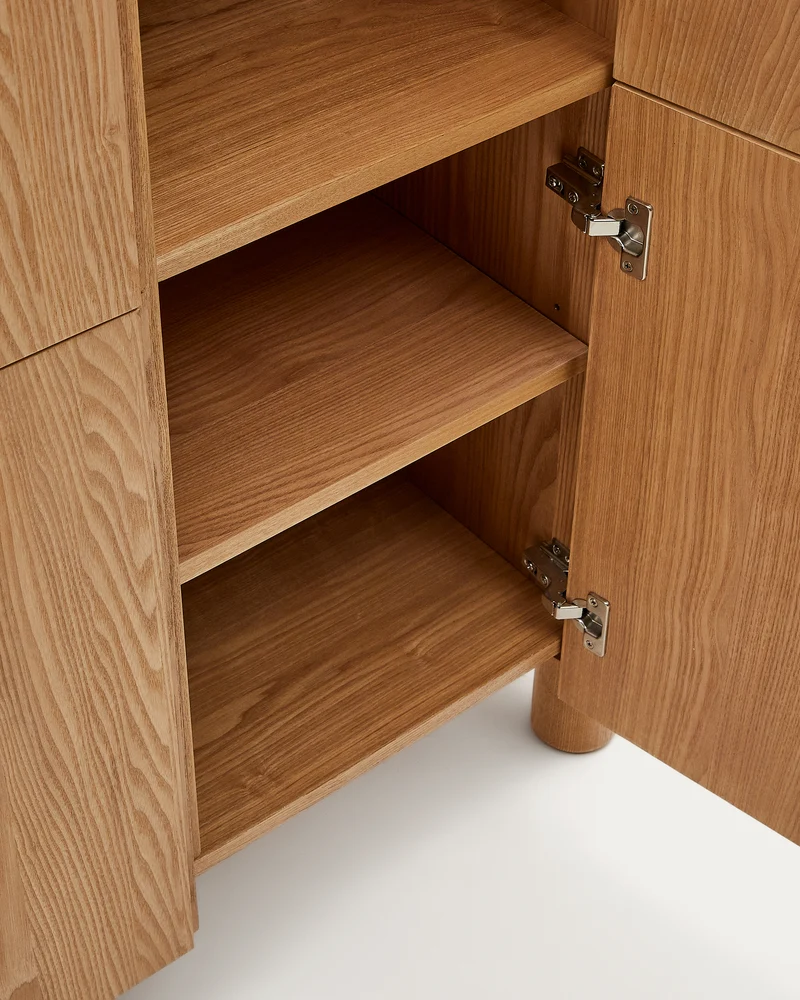 Salaya tall sideboard in ash plywood FSC Mix Credit, 100 x 134 cm
