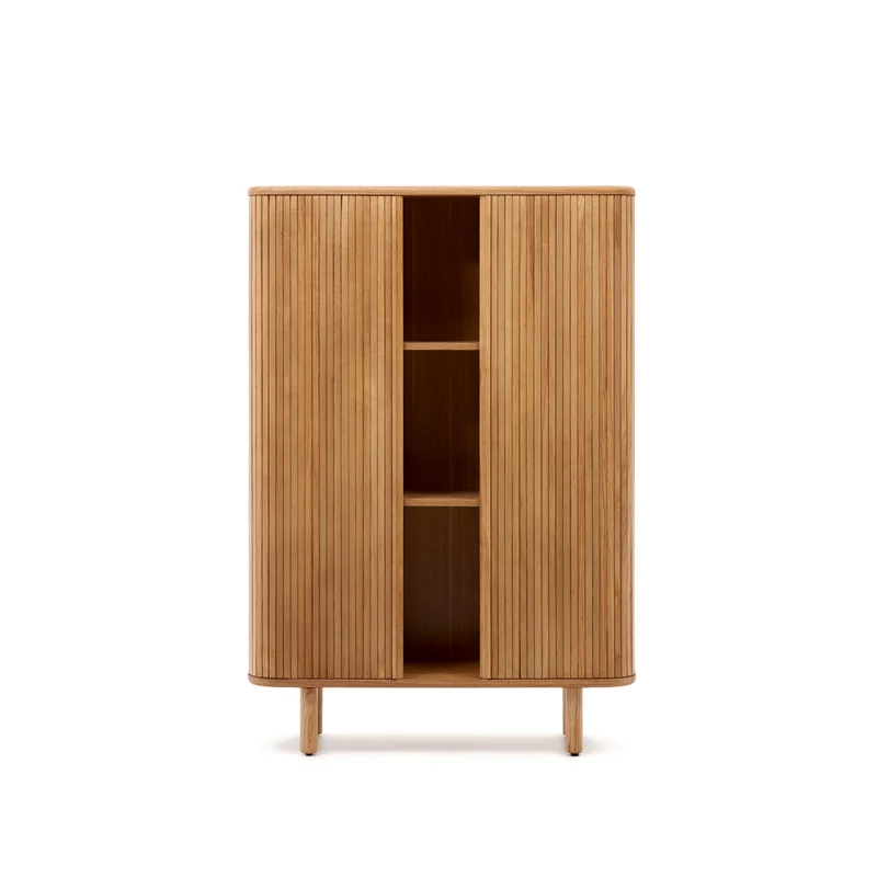 Mailen 2 door highboard in ash veneer with a natural finish 110 x 160 cm