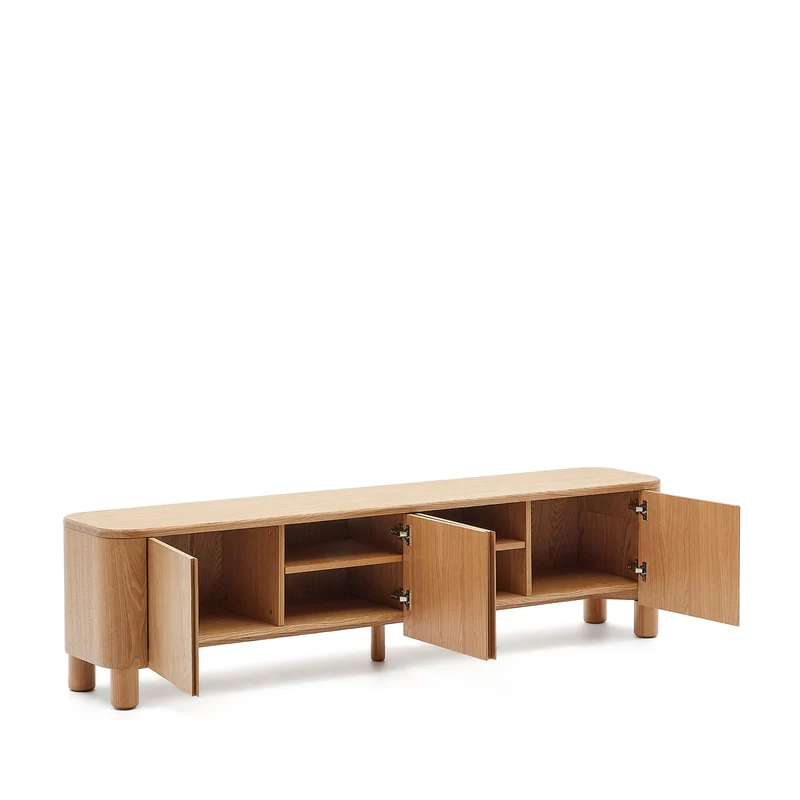 Salaya TV stand in ash plywood FSC Mix Credit, 200 cm x 52 cm