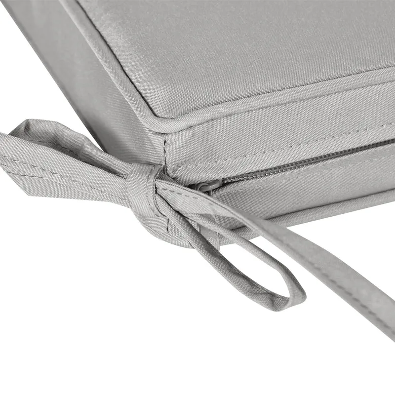 Lot de 2 coussins d'assise jardin 45 x 45 x 5 cm mousse haute densité déhoussables scandinave en polyester gris clair 21_0004638