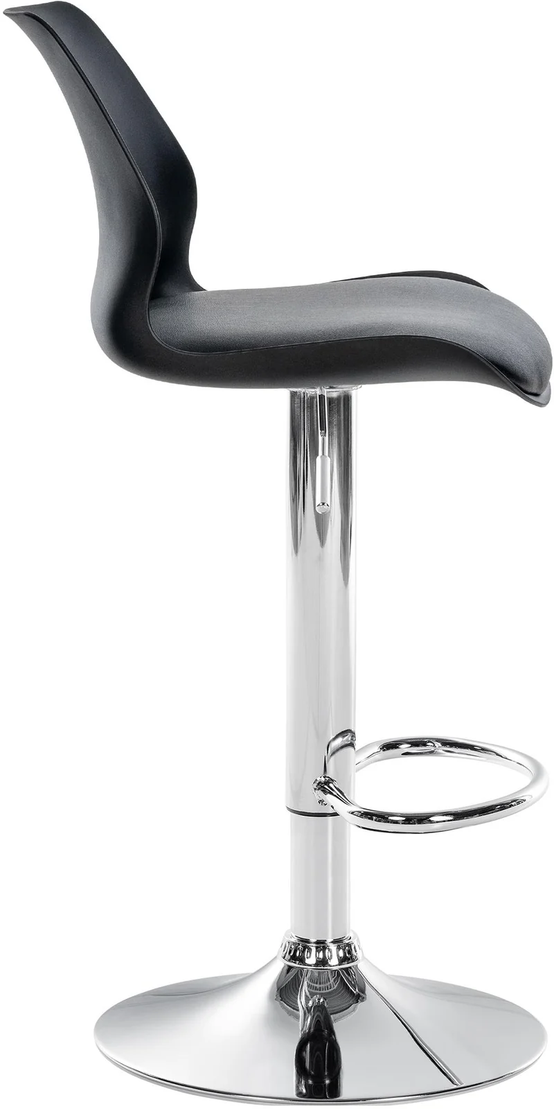 Tabouret de bar x1 avec repose-pieds hauteur réglable pivotant en PVC noir et métal 10_0004904