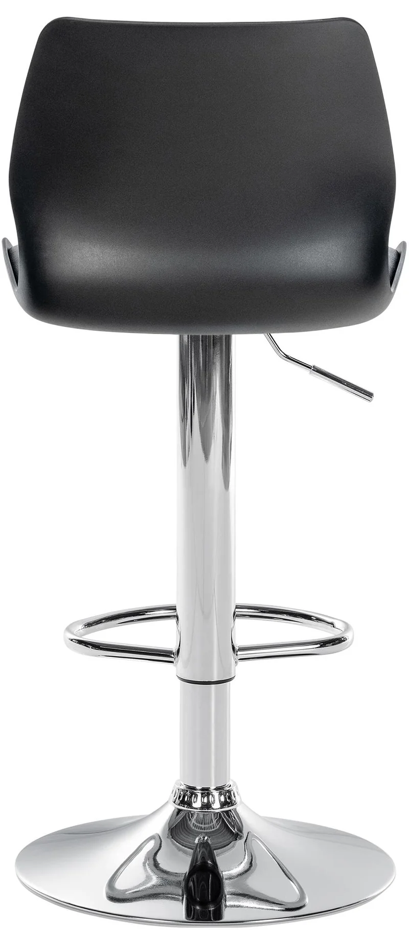 Tabouret de bar x1 avec repose-pieds hauteur réglable pivotant en PVC noir et métal 10_0004904