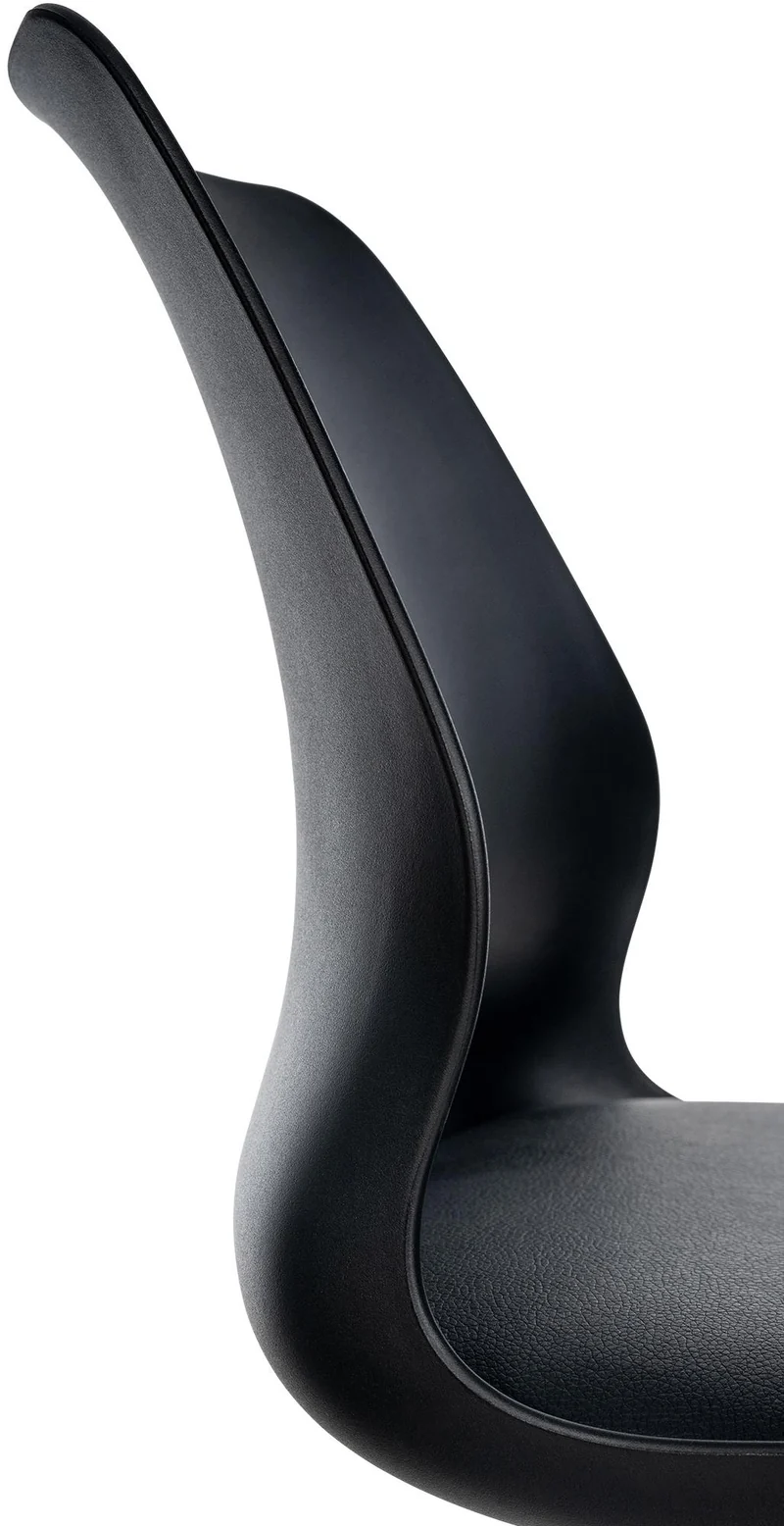 Tabouret de bar x1 avec repose-pieds hauteur réglable pivotant en PVC noir et métal 10_0004904
