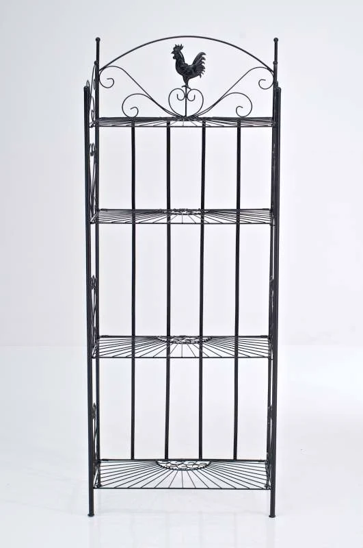 Etagère de rangement support plantes meuble pour terrasse balon salon en métal noir 10_0003979