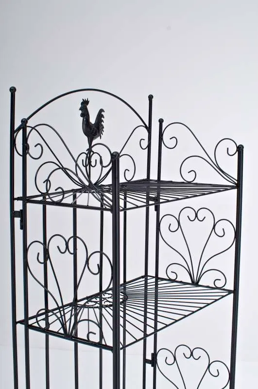 Etagère de rangement support plantes meuble pour terrasse balon salon en métal noir 10_0003979