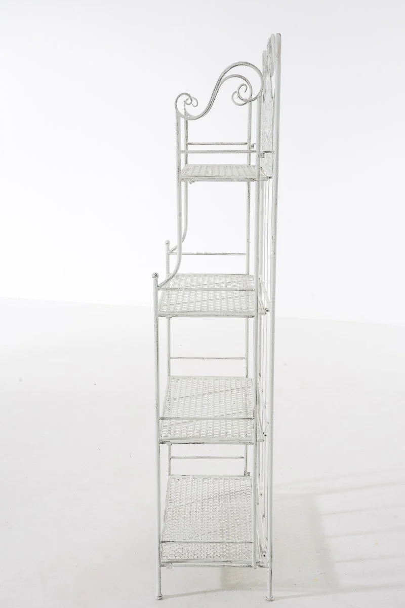 Etagère de rangement plantes 4 niveaux en fer 153x61x33 cm blanc vieilli ETA10025