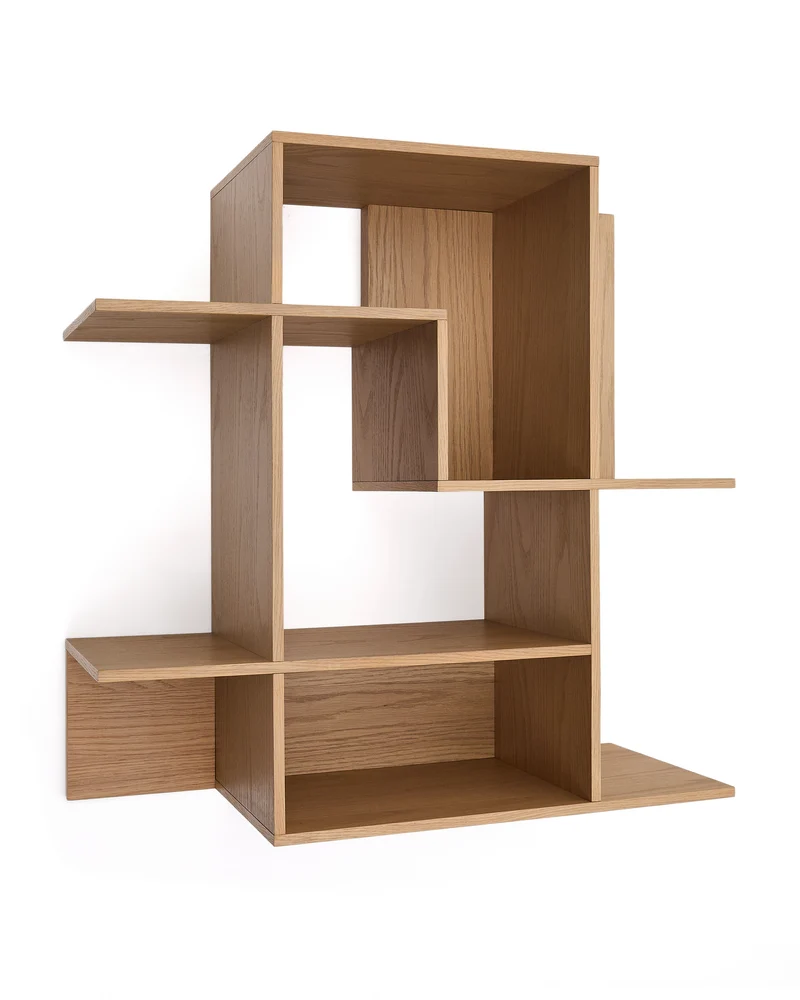Ina modular shelving unit in oak veneer with natural finish 80 x 80cm FSC 100%