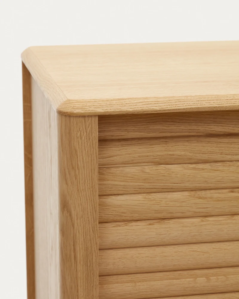 Lenon sideboard with 1 door and 3 drawers, made from oak wood and veneer, 105 x 85 cm FSC MIX Credit