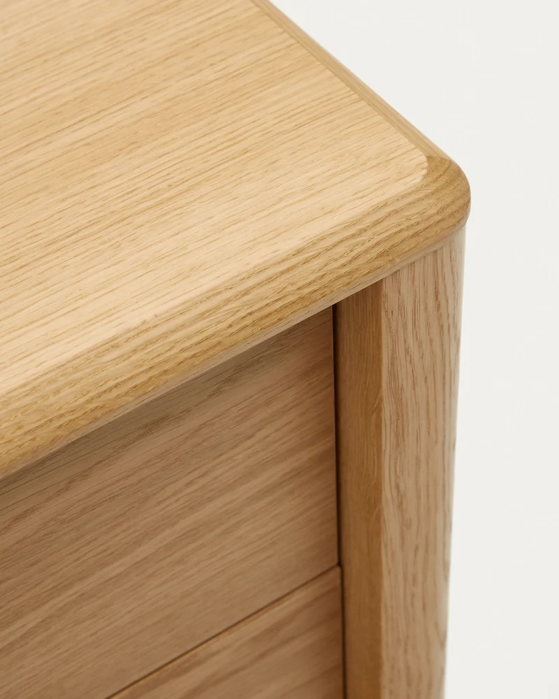 Lenon sideboard with 1 door and 3 drawers, made from oak wood and veneer, 105 x 85 cm FSC MIX Credit