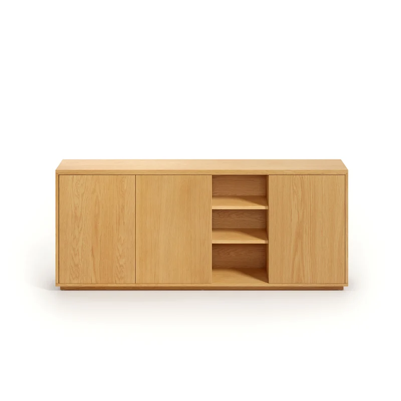 Abilen oak wood veneer 3 door sideboard, 180 x 75 cm FSC 100%