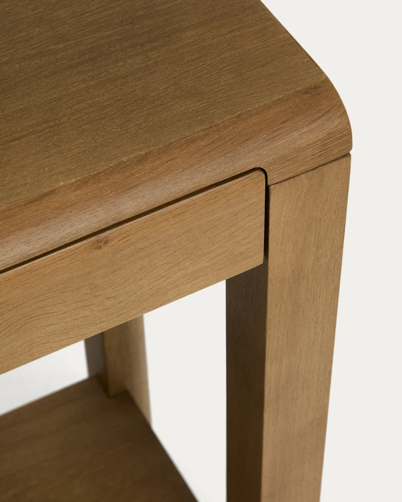 Arelida console table made of oak veneer and solid oak wood with light brown finish 112 x 80 cm FSC Mix Credit